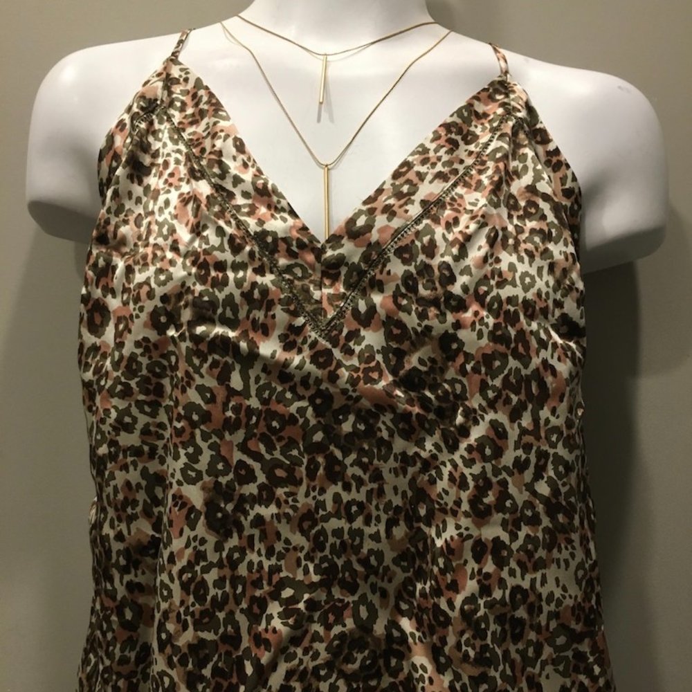 Aritzia Wilfred Leopard print silk cami top
